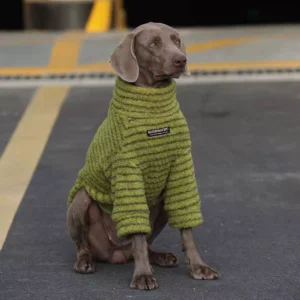 Warm Fleece Hoodie for Large Dogs - Striped Thermal Base Layer for Labradors & Golden Retrievers